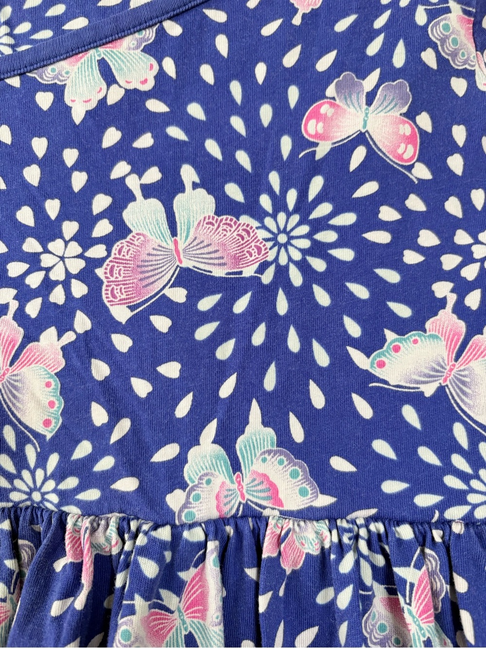 Tea Collection Girls' Navy Butterfly Print Long-Sleeve Dress - Size 5 - Picture 4 of 4